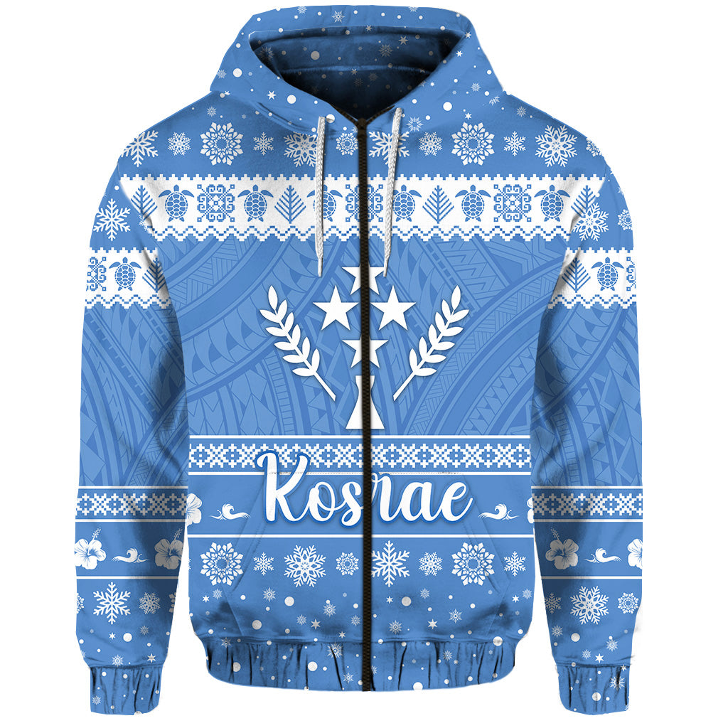 FSM Kosrae Christmas Zip Hoodie Simple Style LT8 - Polynesian Pride