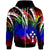 Kosrae Zip Hoodie Tropical Leaf Rainbow Color Unisex Rainbow - Polynesian Pride