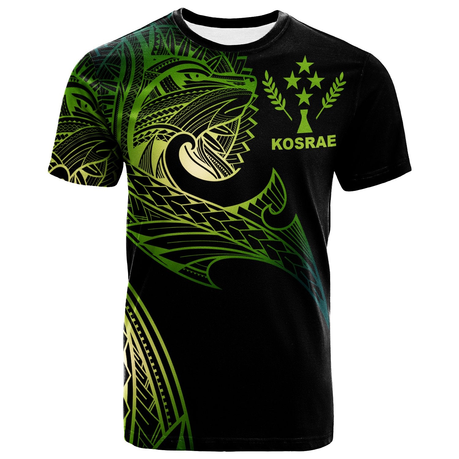 Kosrae T Shirt Leader Wolf Is You Gradient Color Unisex Black - Polynesian Pride