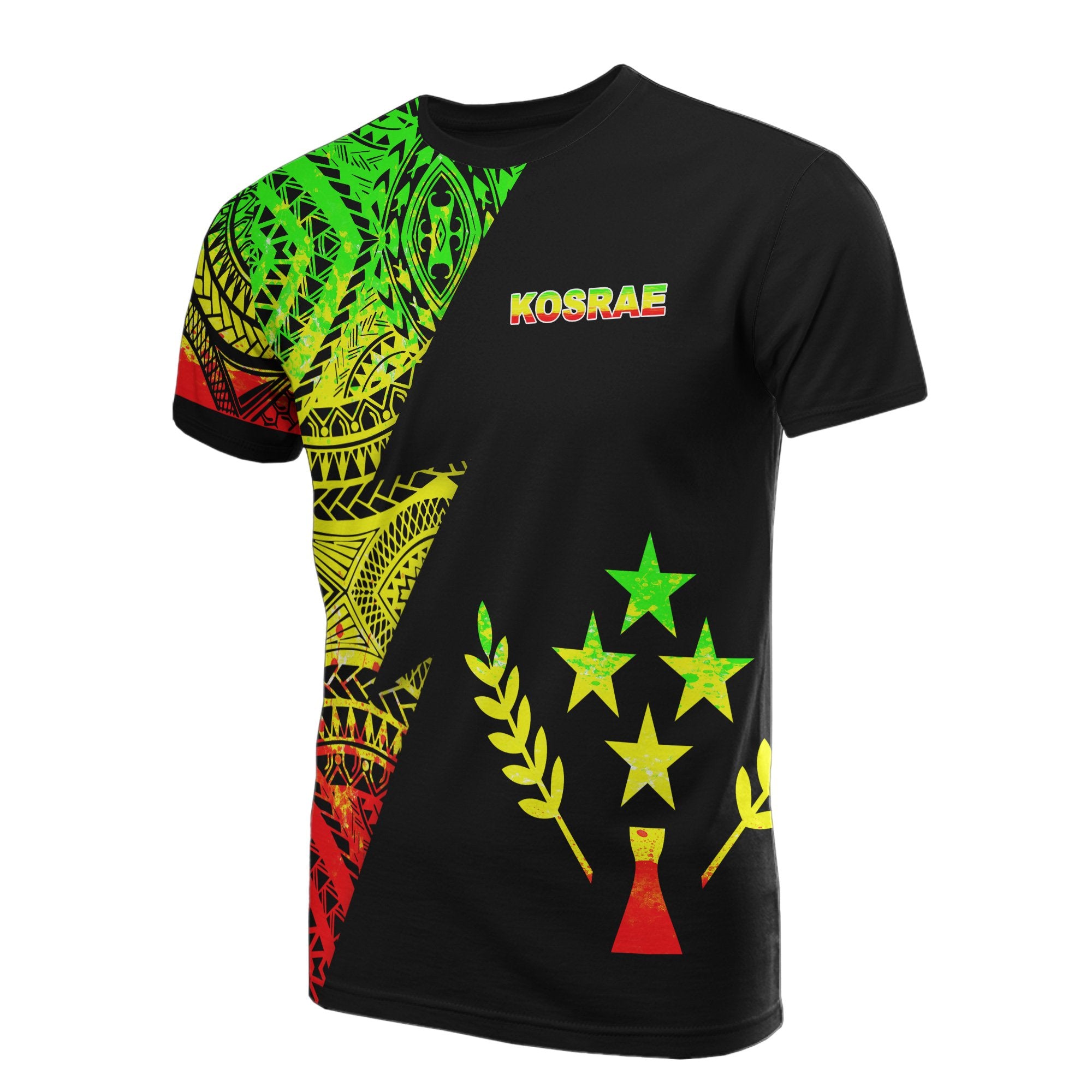 Kosrae Pattern T Shirt Kosrae Flag Polynesian Tattoo Reggae Style Unisex Reggae - Polynesian Pride