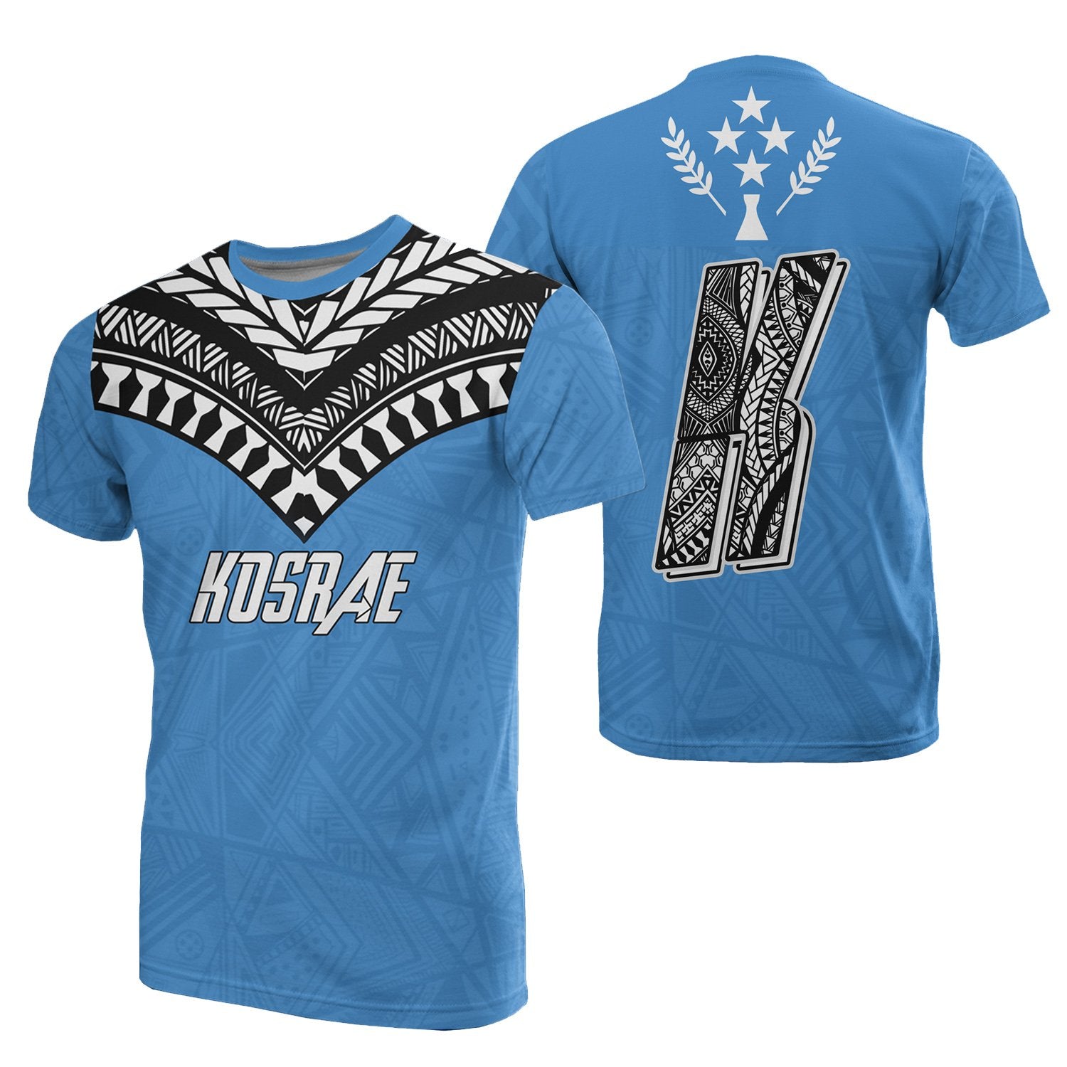 Kosrae All Over T Shirt Kosrae Flag Micronesia Style Unisex Blue - Polynesian Pride