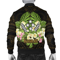 Kosrae State Men's Bomber Jacket - Polynesian Gold Patterns Collection - Polynesian Pride