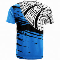 Kosrae Custom T Shirt Claw Pattern Half - Polynesian Pride