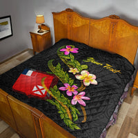 Wallis and Futuna Polynesian Custom Personalised Quilt - Plumeria Tribal - Polynesian Pride
