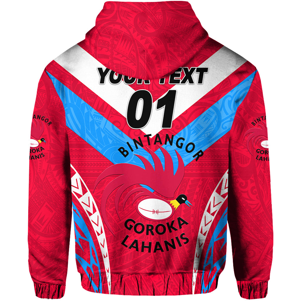 Custom Papua New Guinea Bintangor Goroka Lahanis Hoodie Rugby Original Style Red, Custom Text and Number LT8 - Polynesian Pride
