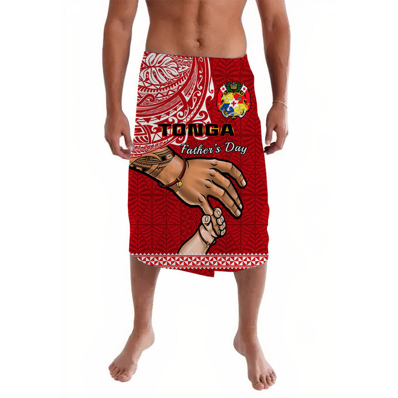 Tonga Fathers Day Lavalava Red Tongan Ngatu I Love You Dad LT14 Red - Polynesian Pride