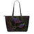 Hawaii Manta Ray Hibiscus Leather Tote - Glitter Style - AH Black - Polynesian Pride