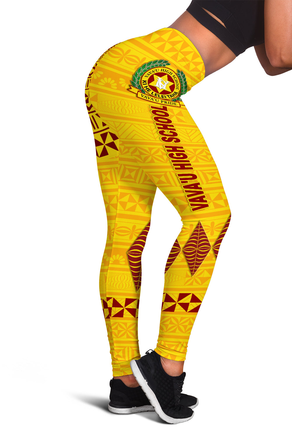 Tonga Vava'u High School Women Leggings Simple Style - Yellow LT8 Yellow - Polynesian Pride