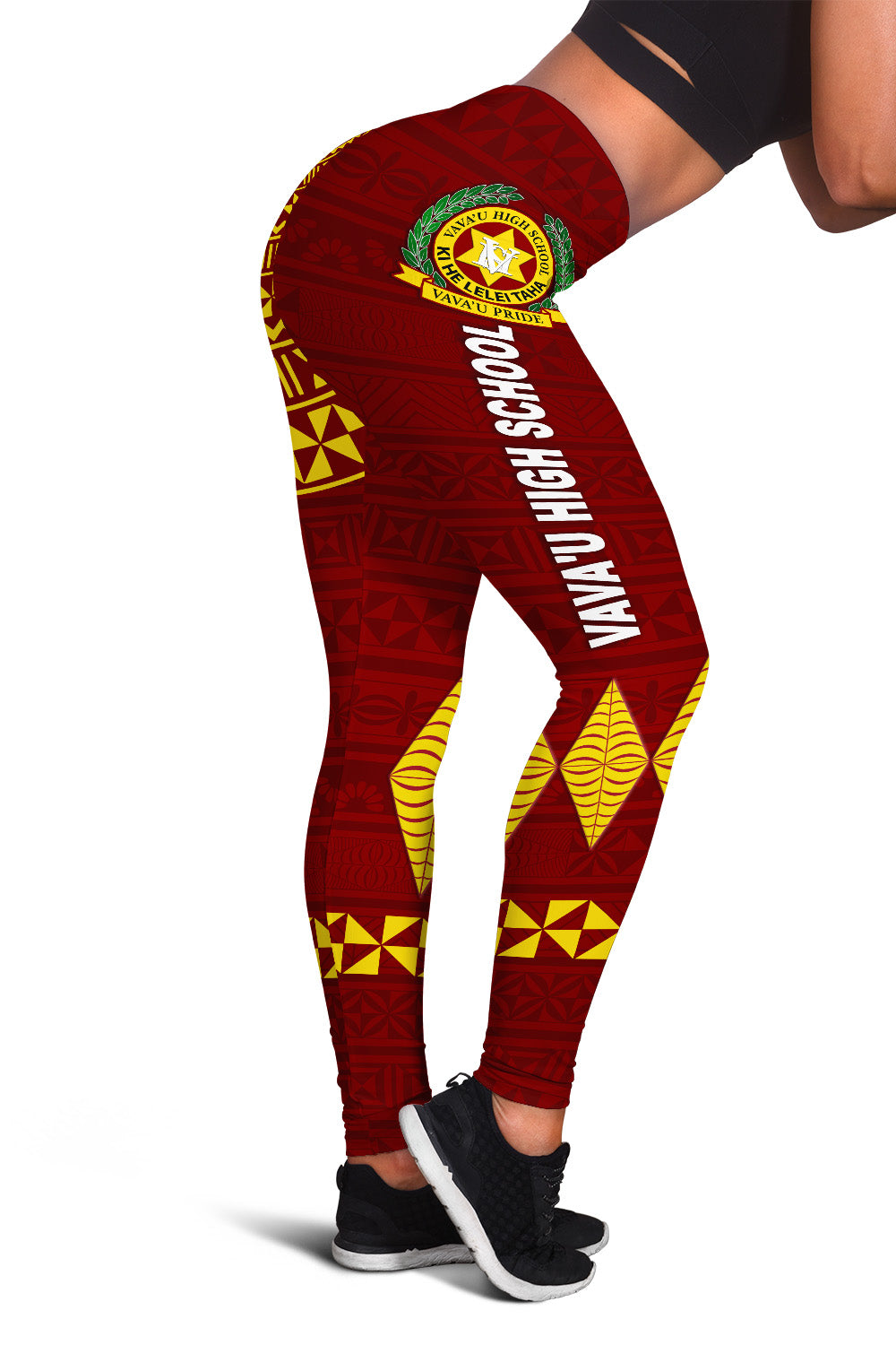 Tonga Vava'u High School Women Leggings Simple Style - Maroon LT8 Maroon - Polynesian Pride