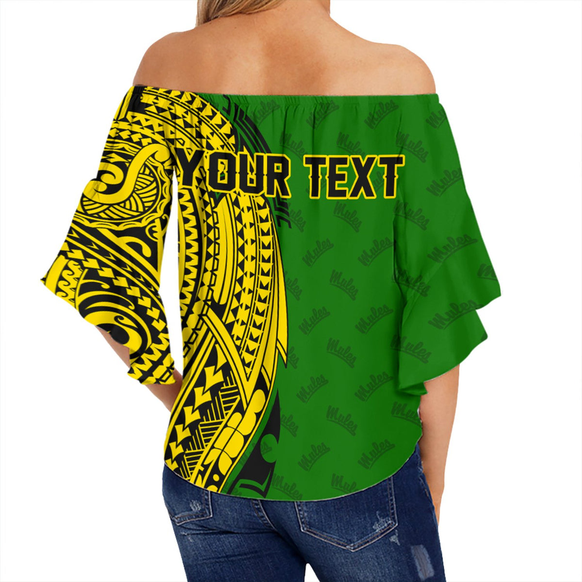 (Personalised) Hawaii - Leilehua High Tribal Kakau Off Shoulder Waist Wrap Top AH - Polynesian Pride