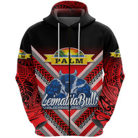 Mate Maa Tonga Zip Hoodie Leimatua Bulls Creative Style Red LT8 - Polynesian Pride