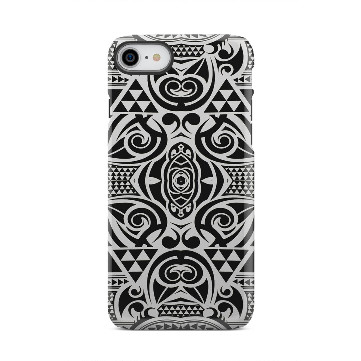 Polynesian Tribal Tough Case Black White iPhone 8 - Polynesian Pride