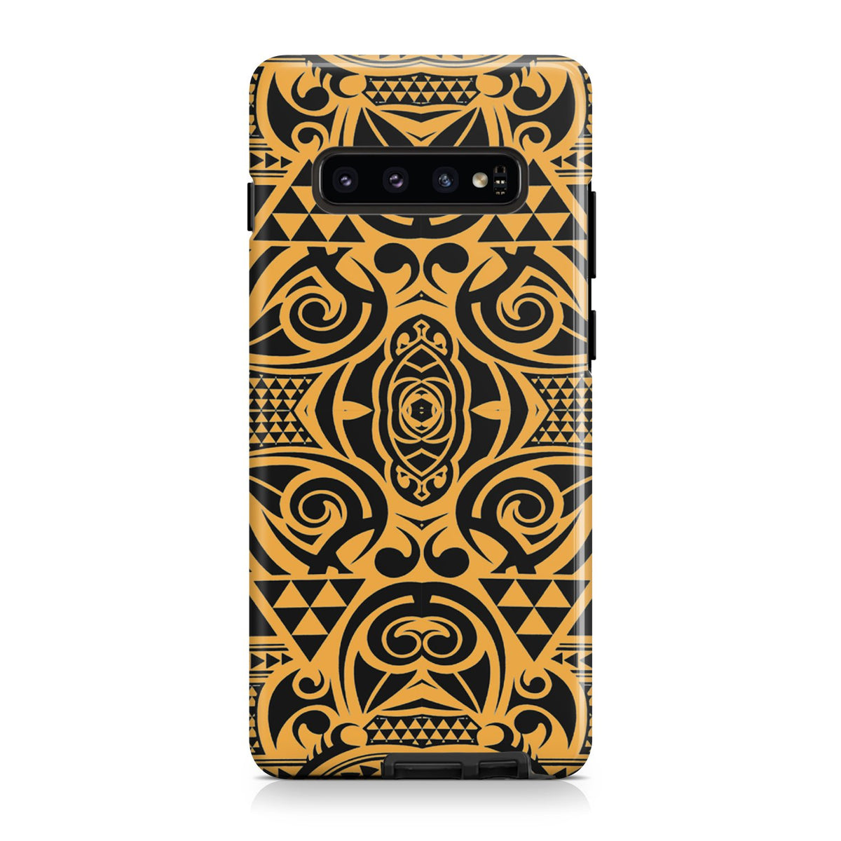 Polynesian Tough Case Yellow Black Samsung Galaxy S10 - Polynesian Pride