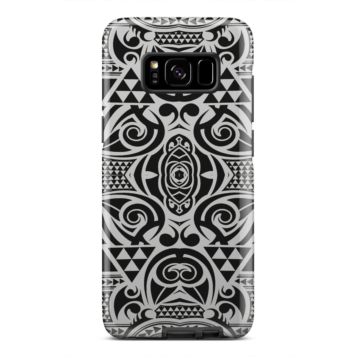 Polynesian Tribal Tough Case Black White Samsung Galaxy S8 - Polynesian Pride