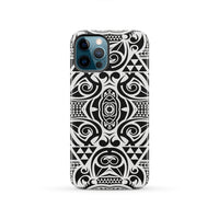 Polynesian Tribal Tough Case Black White iPhone 12 Pro - Polynesian Pride