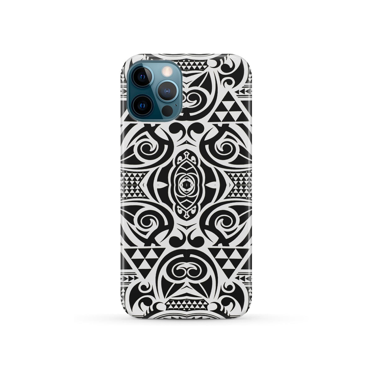 Polynesian Tribal Phone Case Black White iPhone 12 Pro - Polynesian Pride