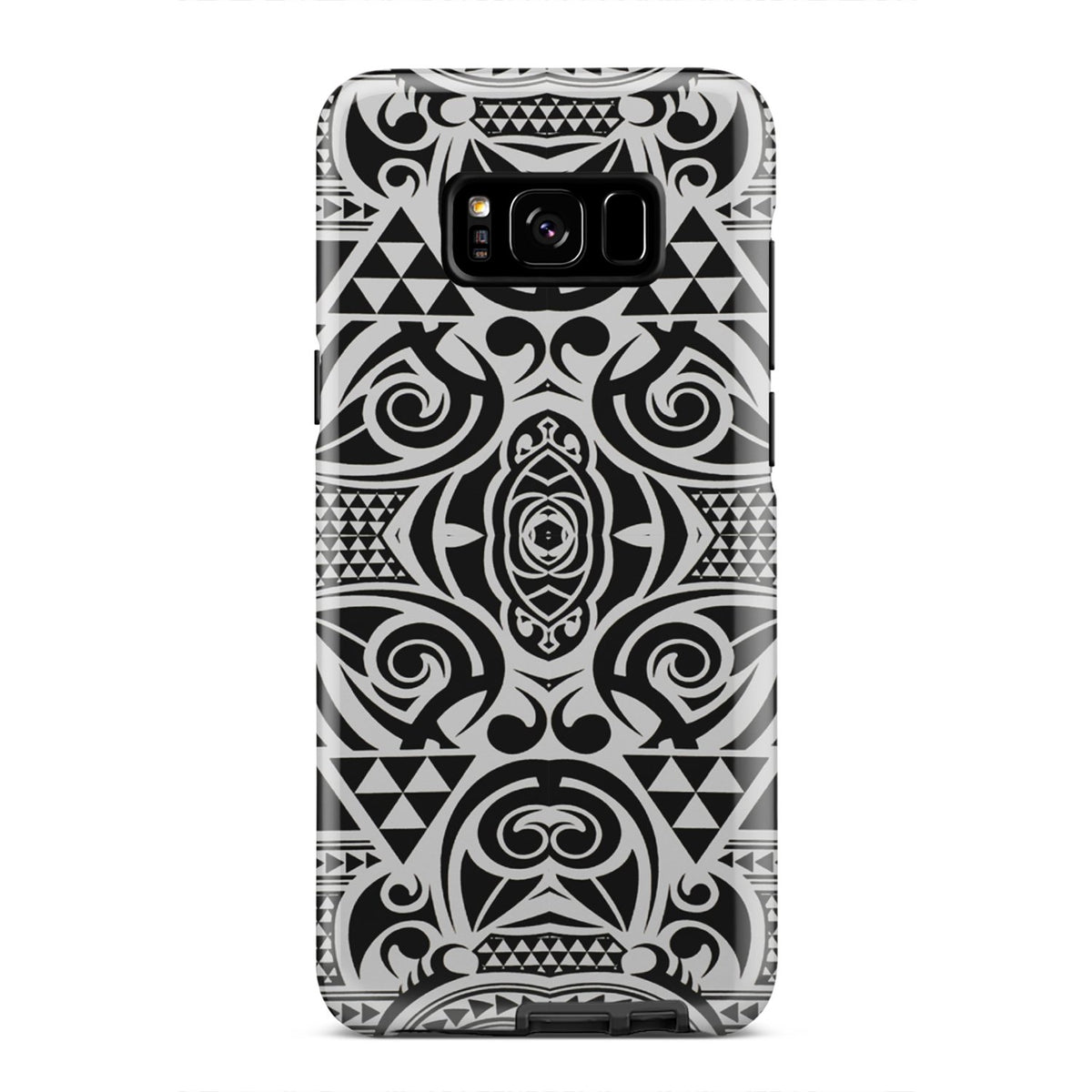 Polynesian Tribal Tough Case Black White Samsung Galaxy S8 Plus - Polynesian Pride