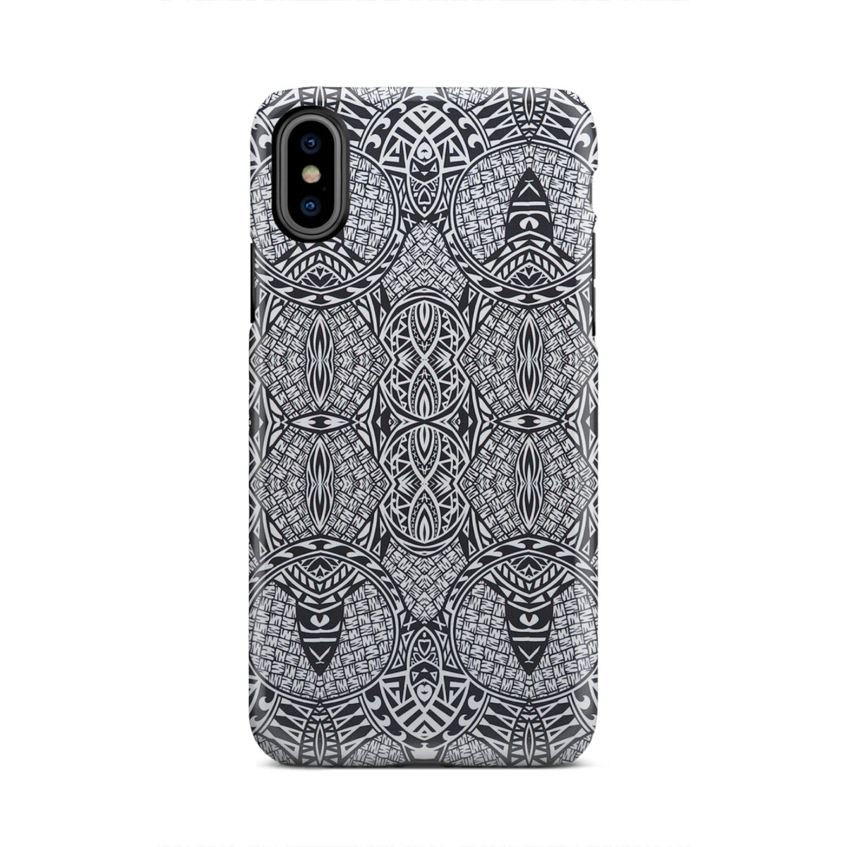 Polynesian Tough Case Black And White iPhone X - Polynesian Pride