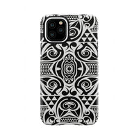 Polynesian Tribal Tough Case Black White iPhone 11 Pro - Polynesian Pride