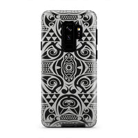 Polynesian Tribal Tough Case Black White Samsung Galaxy S9 Plus - Polynesian Pride