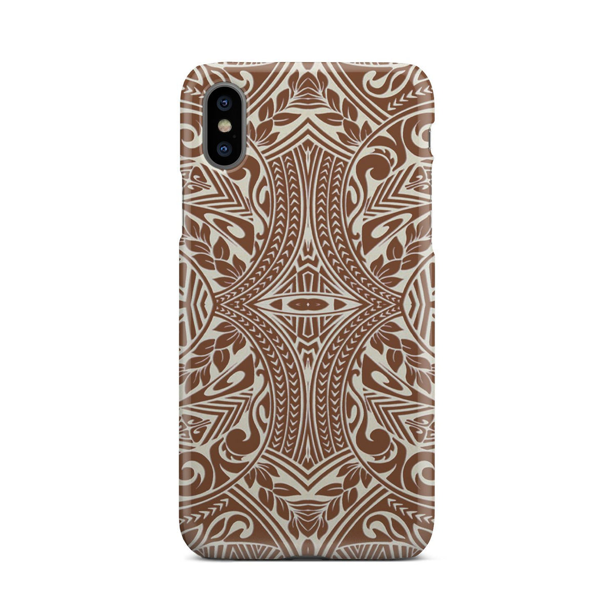 Polynesian Tribal Phone Case Brown iPhone Xs - Polynesian Pride
