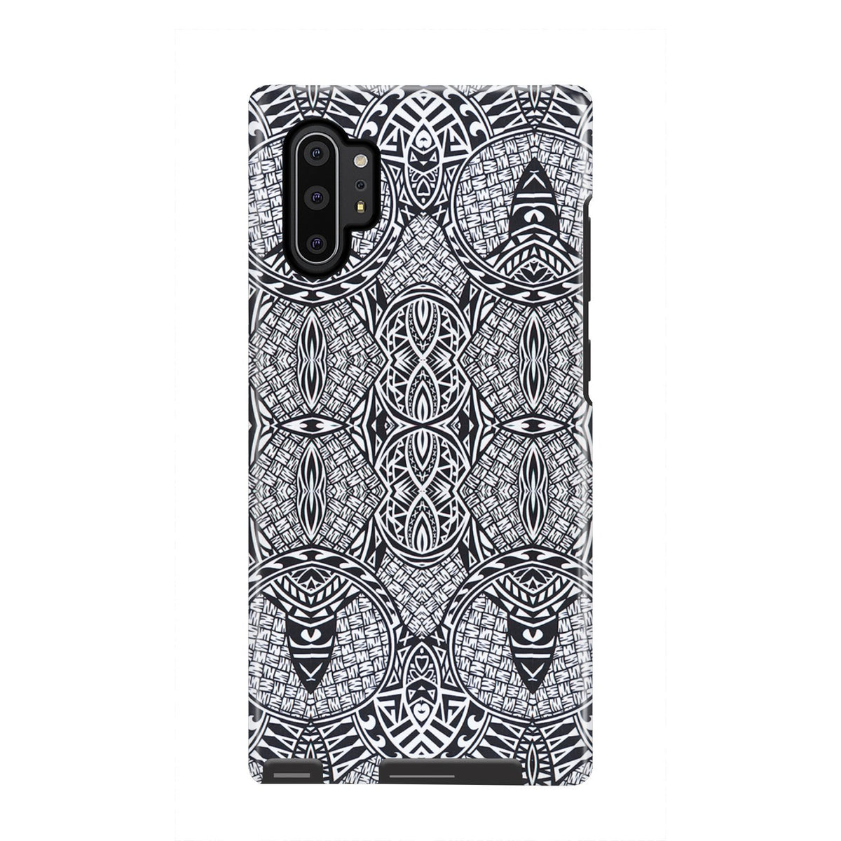 Polynesian Tough Case Black And White Samsung Galaxy Note 10 Plus - Polynesian Pride