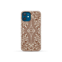 Polynesian Tribal Tough Case Brown iPhone 12 Mini - Polynesian Pride