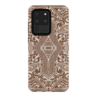 Polynesian Tribal Tough Case Brown Samsung Galaxy S20 Ultra - Polynesian Pride