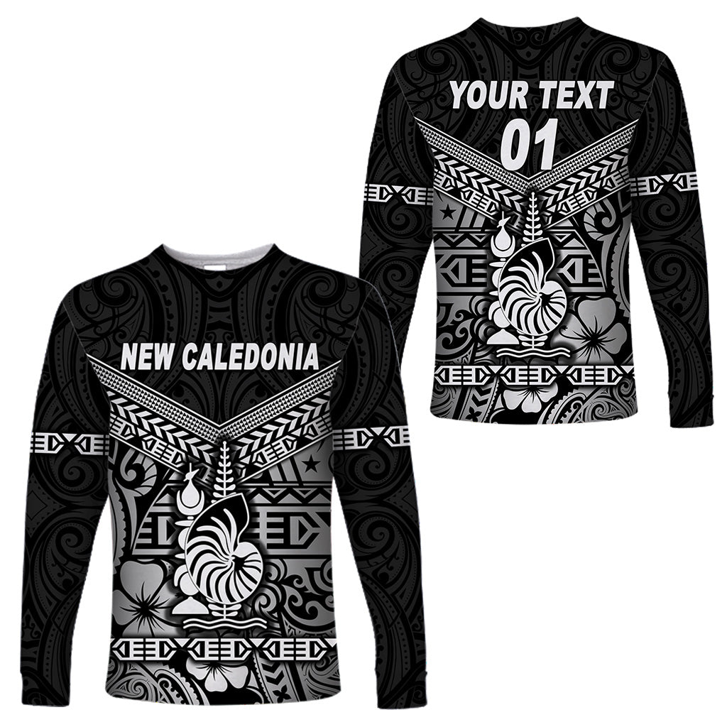 (Custom Personalised) New Caledonia Long Sleeve Shirts Simple Style - Black LT8 Unisex Black - Polynesian Pride