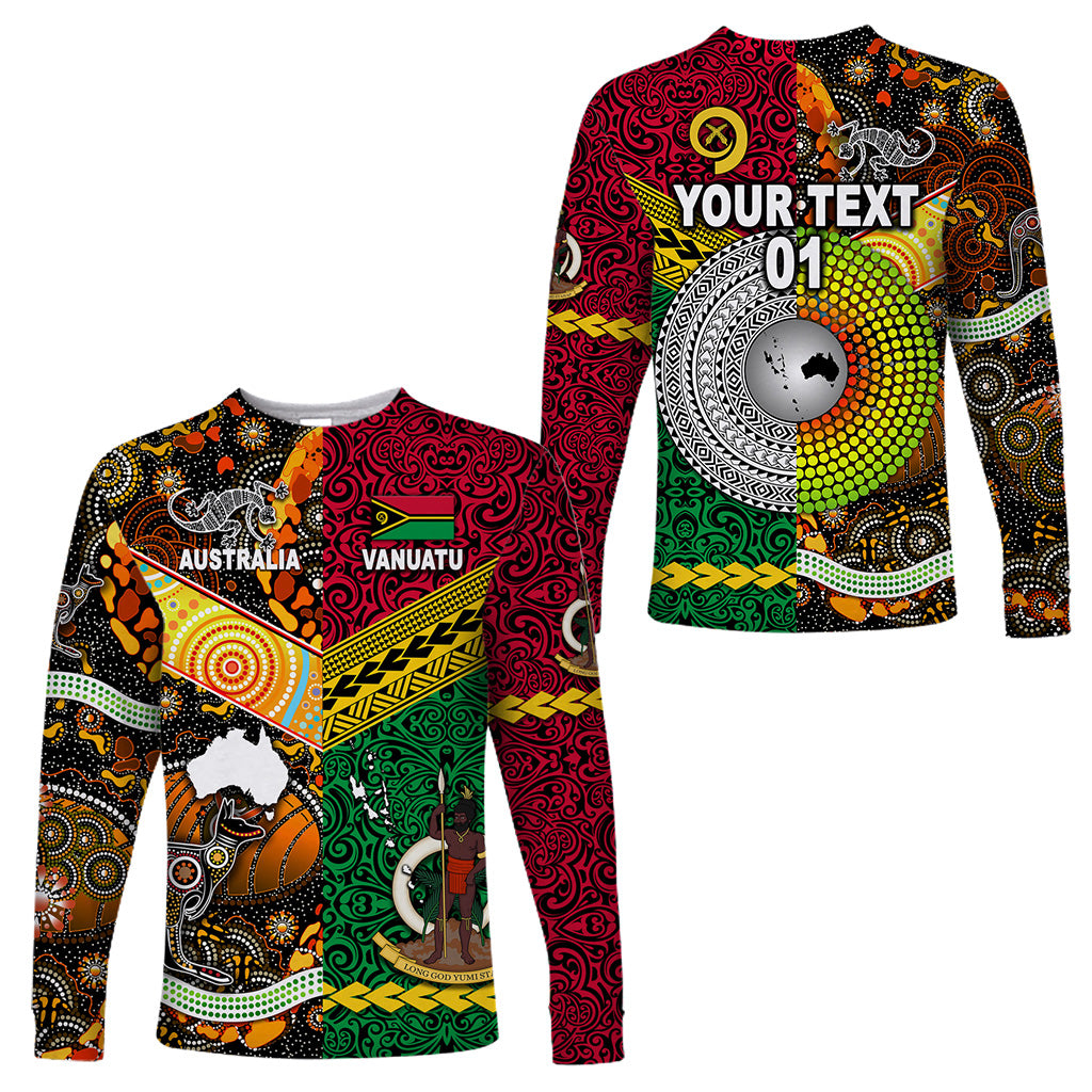 (Custom Personalised) Vanuatu And Australia Long Sleeve Shirt Together LT8 Unisex Red - Polynesian Pride