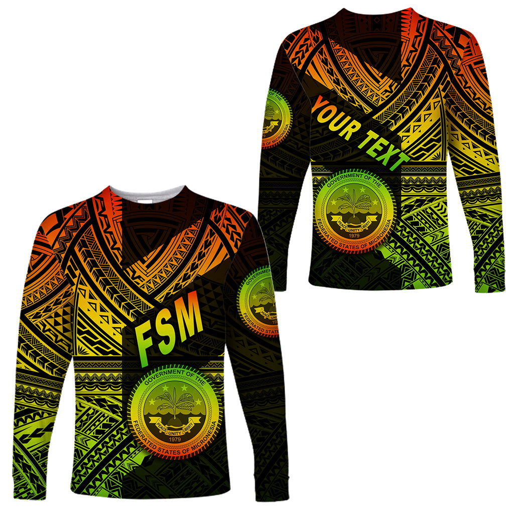 (Custom Personalised) Federated States of Micronesia Long Sleeve Shirts FSM Original Style - Reggae LT8 Unisex Reggae - Polynesian Pride