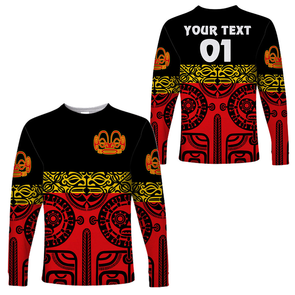 (Custom Personalised) Marquesas Islands Long Sleeve Shirt Marquesan Tattoo Special Style - Red LT8 Unisex Red - Polynesian Pride