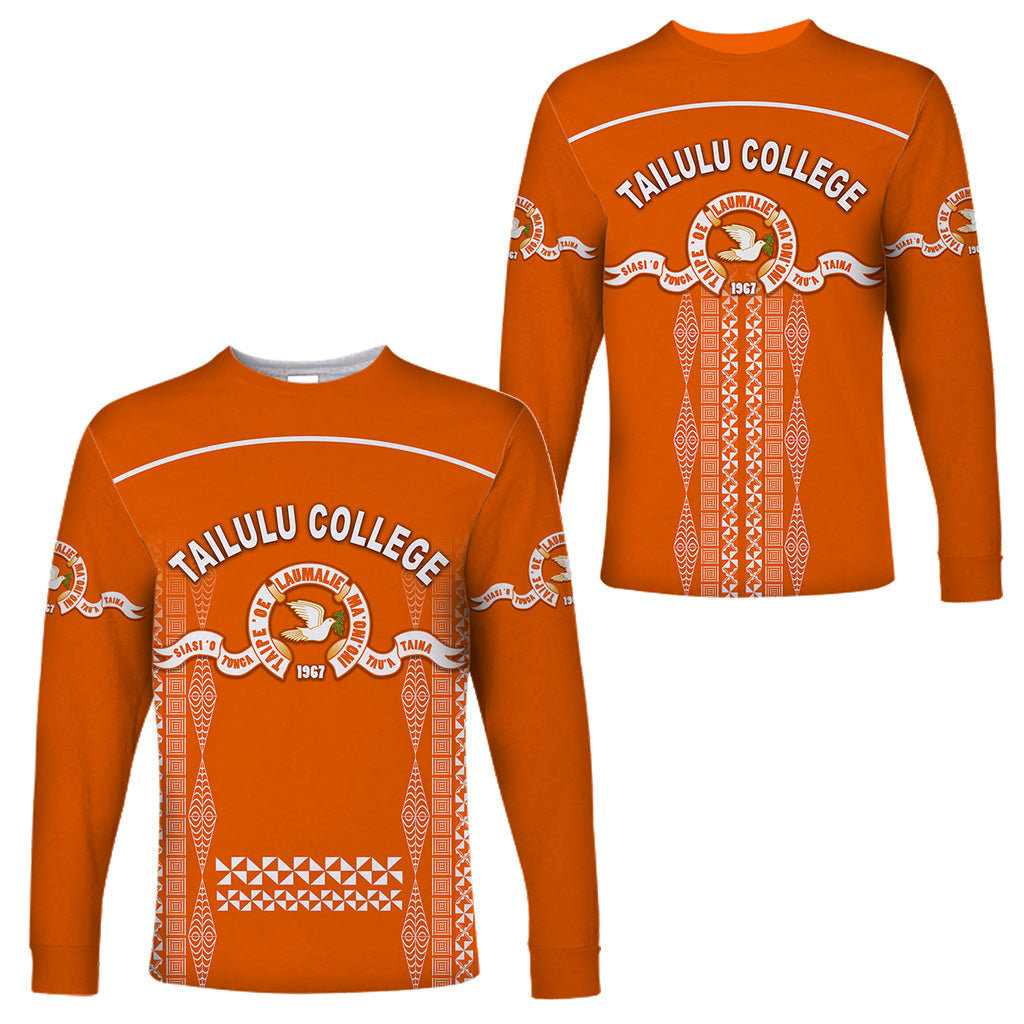 Tonga Tailulu College Long Sleeve Shirts Unique Style LT8 Unisex Orange - Polynesian Pride