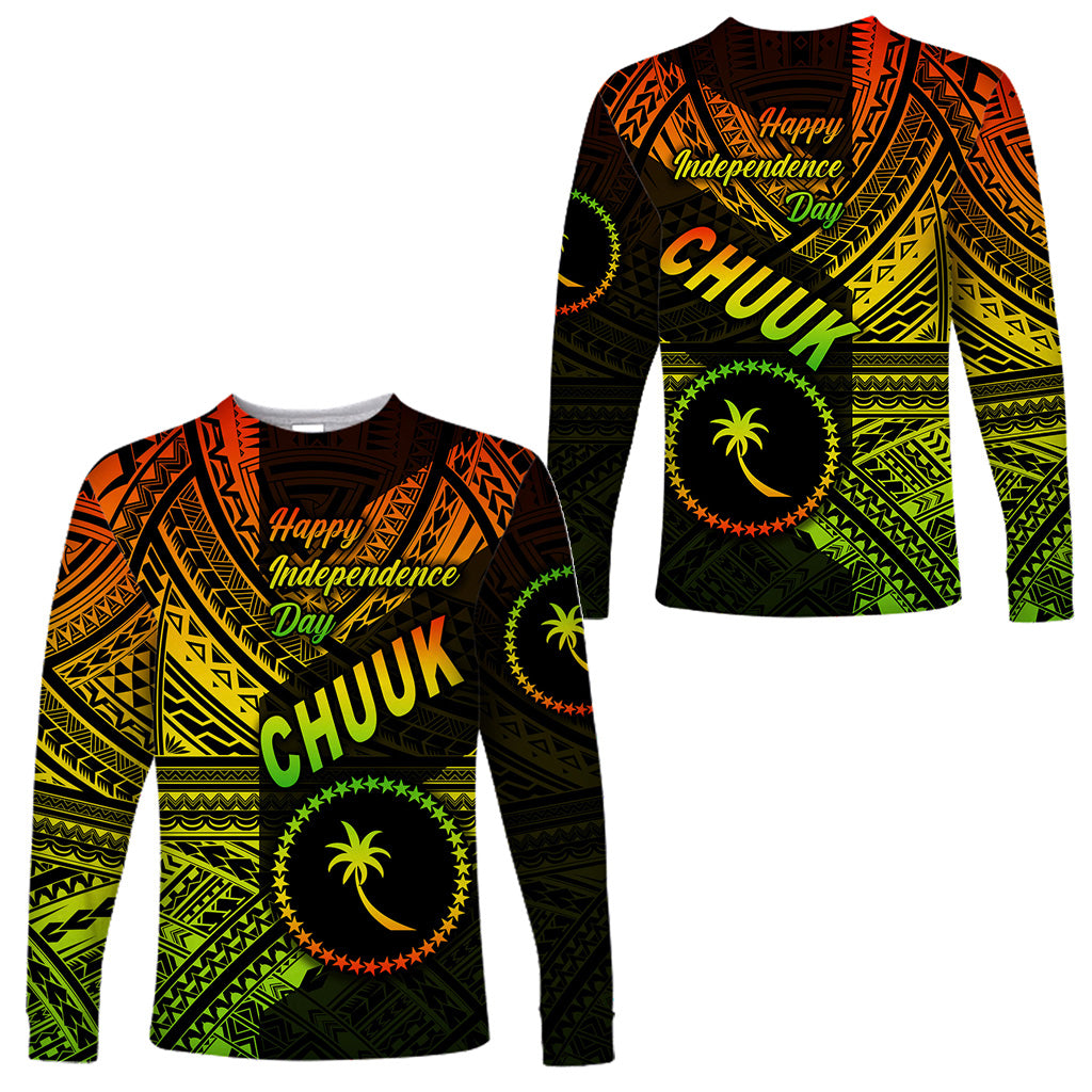 FSM Chuuk Long Sleeve Shirts Happy Independence Day Original Vibes - Reggae LT8 Unisex Reggae - Polynesian Pride