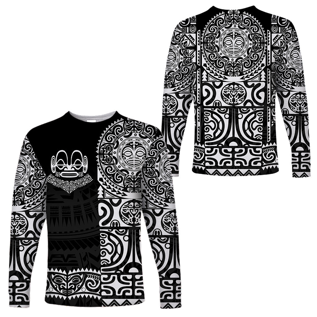 Marquesas Islands Long Sleeve Shirt Marquesan Tattoo Unique Style - Black LT8 Unisex Black - Polynesian Pride