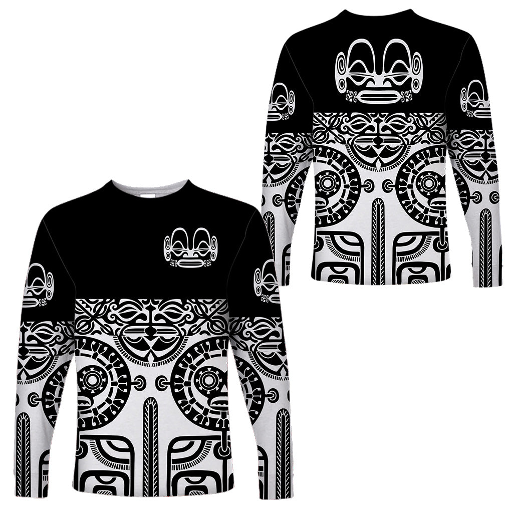 Marquesas Islands Long Sleeve Shirt Marquesan Tattoo Special Style - Black LT8 Unisex Black - Polynesian Pride