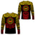 Marquesas Islands Long Sleeve Shirt Marquesan Tattoo Simplified Version - Yellow LT8 Unisex Red - Polynesian Pride