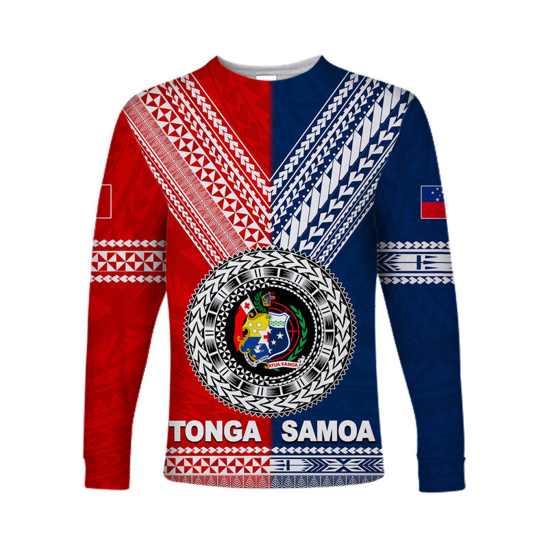 Tonga And Samoa TokoUso Polynesian Long Sleeve Shirt LT6 Unisex Red - Polynesian Pride