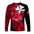 Wallis and Futuna Long Sleeve Shirts Hibiscus Red No.2 Color LT6 - Polynesian Pride