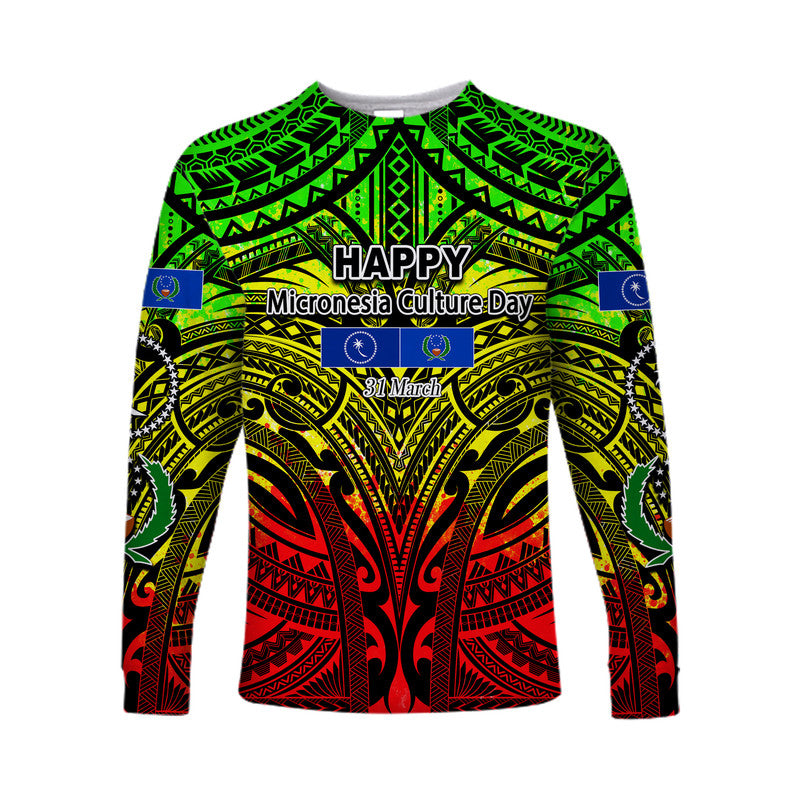 Micronesia Culture Day Long Sleeve Shirts Chuuk And Pohnpei Reggae Style LT6 LT6 Unisex reggae - Polynesian Pride