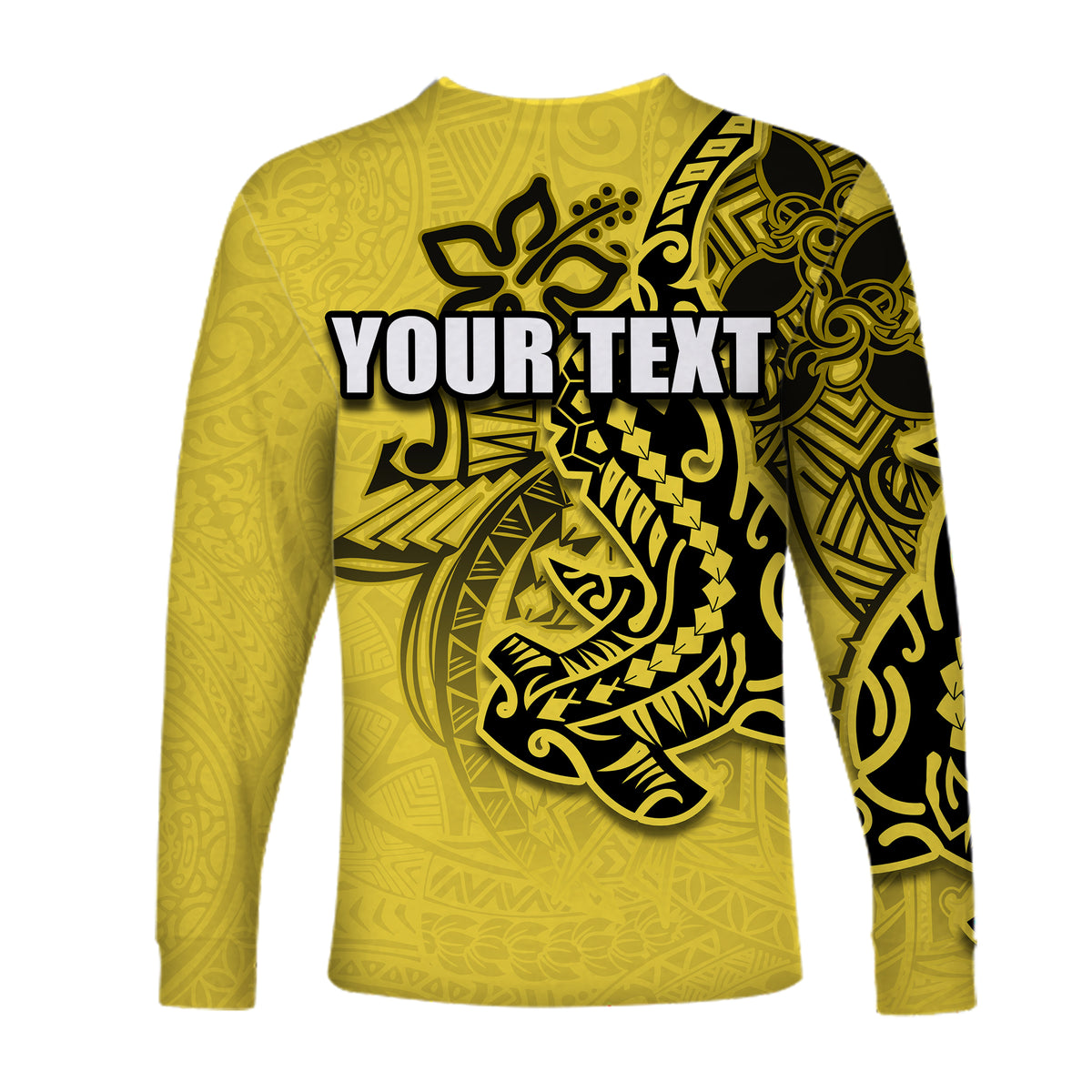 (Custom Personalised) Hammerhead shark Long Sleeve Shirts Polynesian Yellow Style LT6 - Polynesian Pride