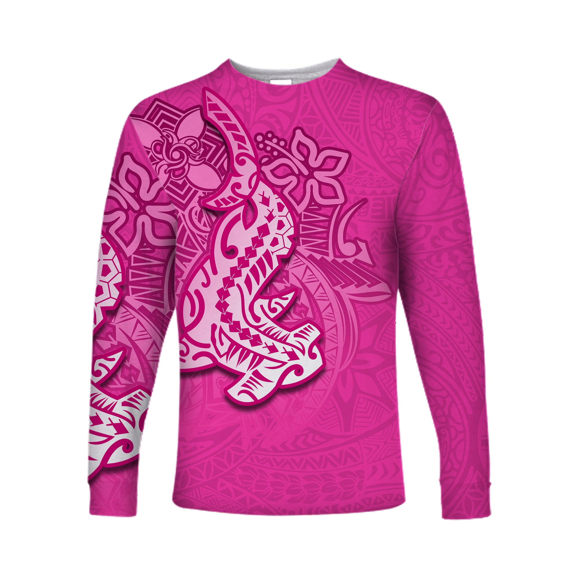 (Custom Personalised) Hammerhead shark Long Sleeve Shirts Polynesian Pink Style LT6 Unisex Pink - Polynesian Pride