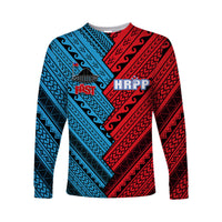 HRPP And Fast Samoa Long Sleeve Shirts Half Style LT6 Unisex Blue - Polynesian Pride