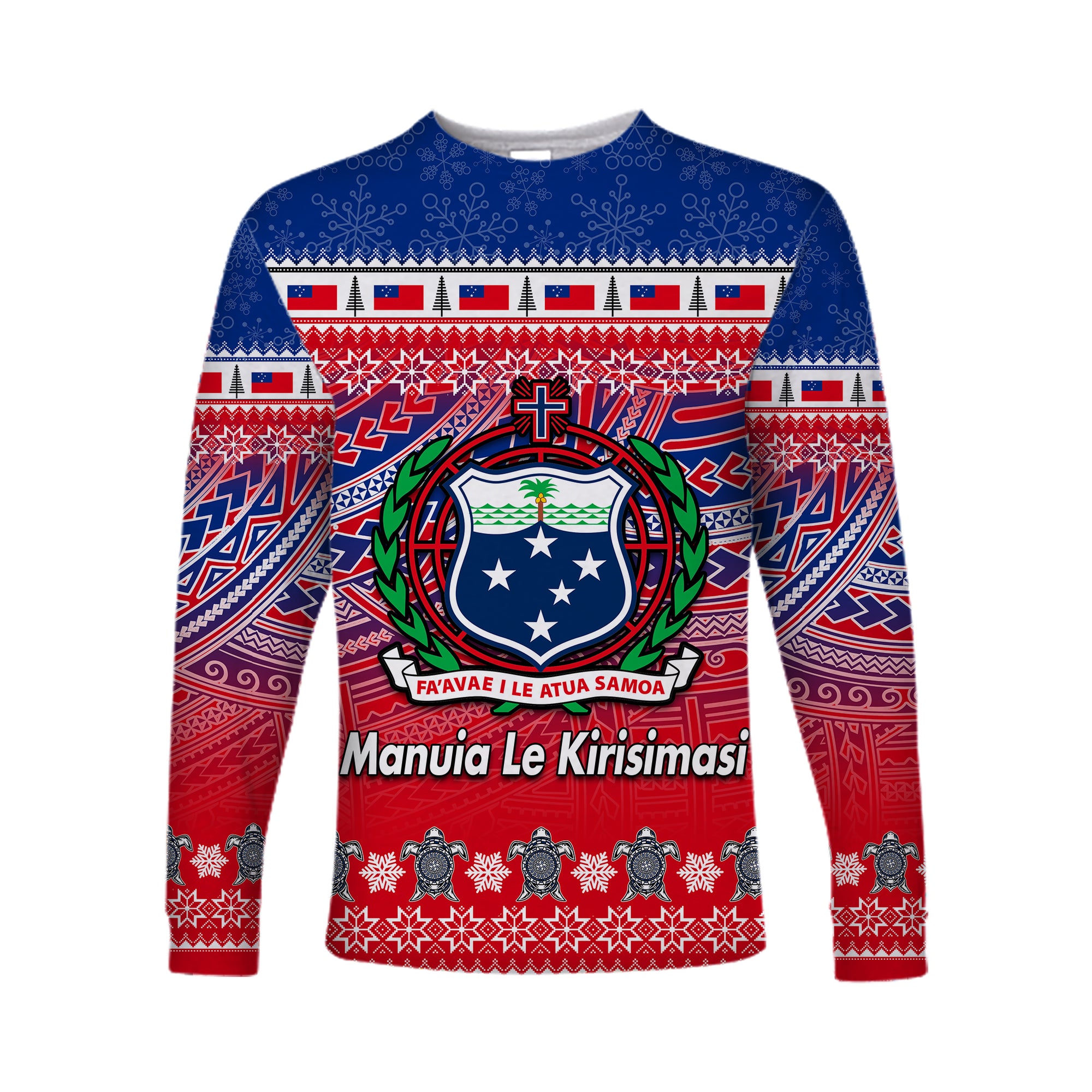 Samoa Christmas Manuia Le Kirisimasi Long Sleeve Shirt LT6 Unisex Red - Polynesian Pride