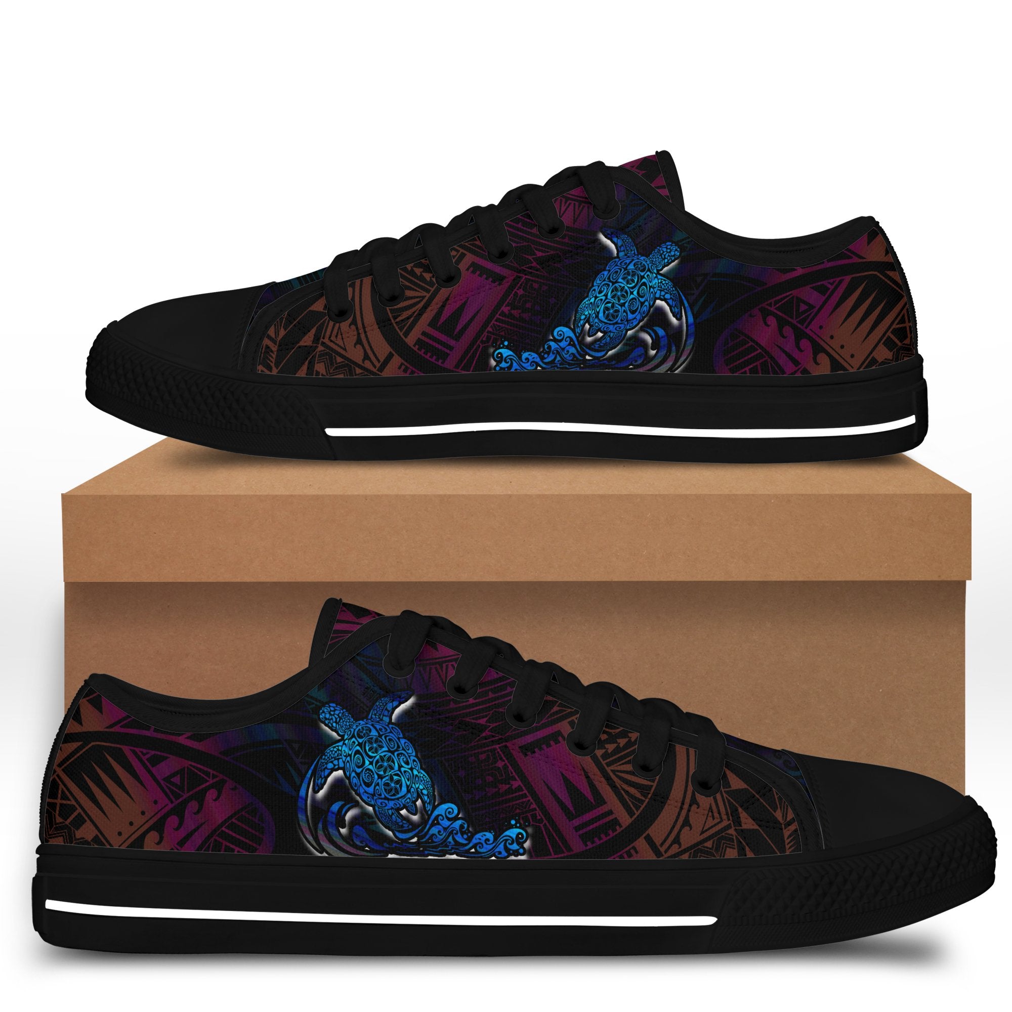 Hawaii Sea Turtle Polynesian Low Top Shoes - Opulent Style - AH - Polynesian Pride