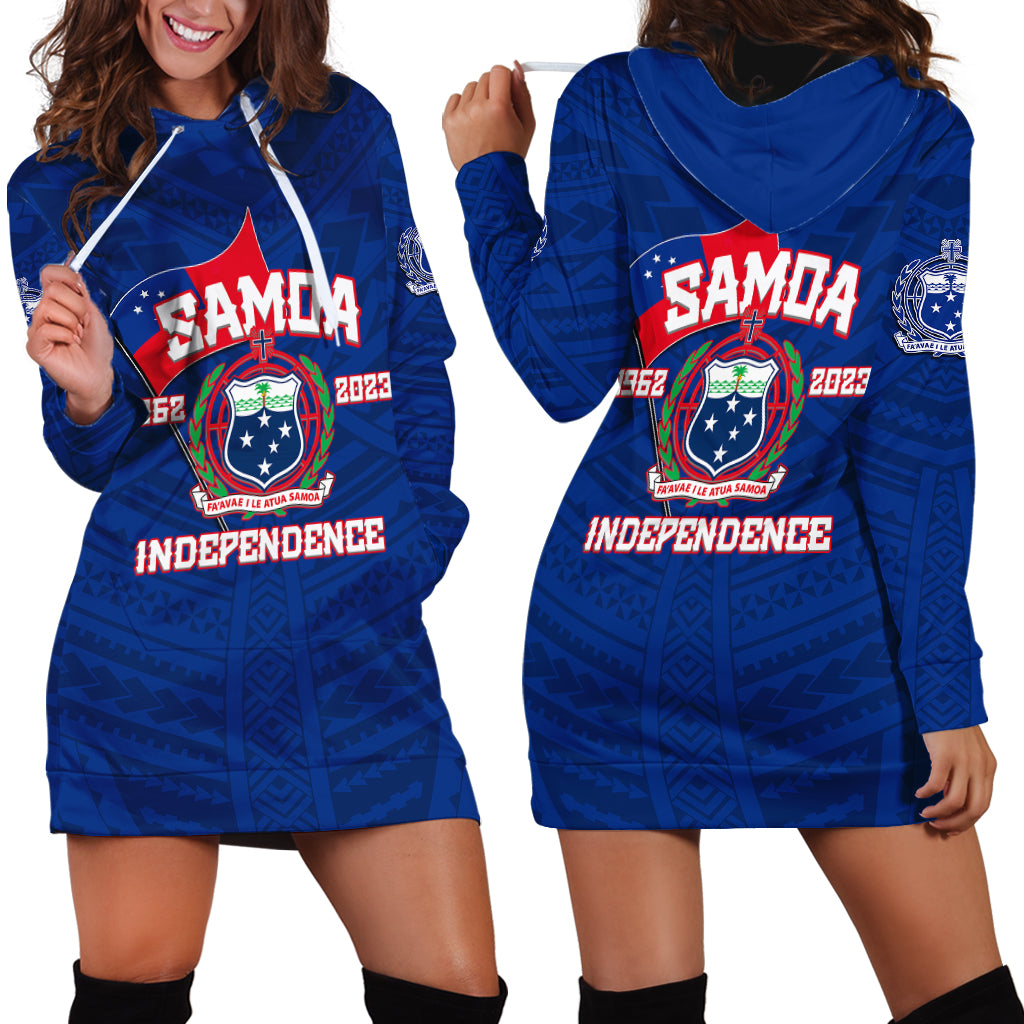 Samoa Independence Hoodie Dress 2023 Blue Style LT6 Blue - Polynesian Pride