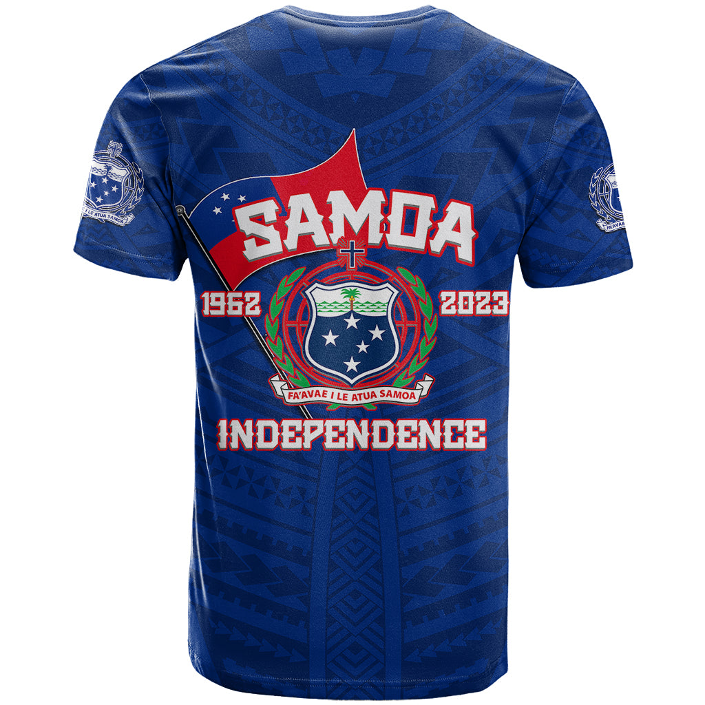 Samoa Independence T Shirt 2023 Blue Style LT6 - Polynesian Pride