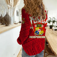 Tonga Independence Women Casual Shirt 2023 Red Style LT6 - Polynesian Pride