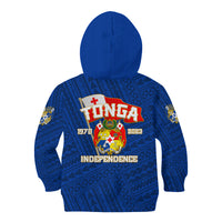 Tonga Independence Kid Hoodie 2023 Blue Style LT6 Zip Hoodie Blue - Polynesian Pride