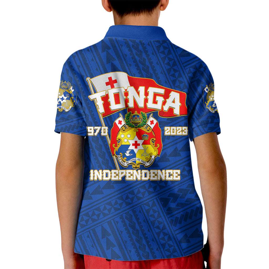Tonga Independence Kid Polo Shirt 2023 Blue Style LT6 - Polynesian Pride